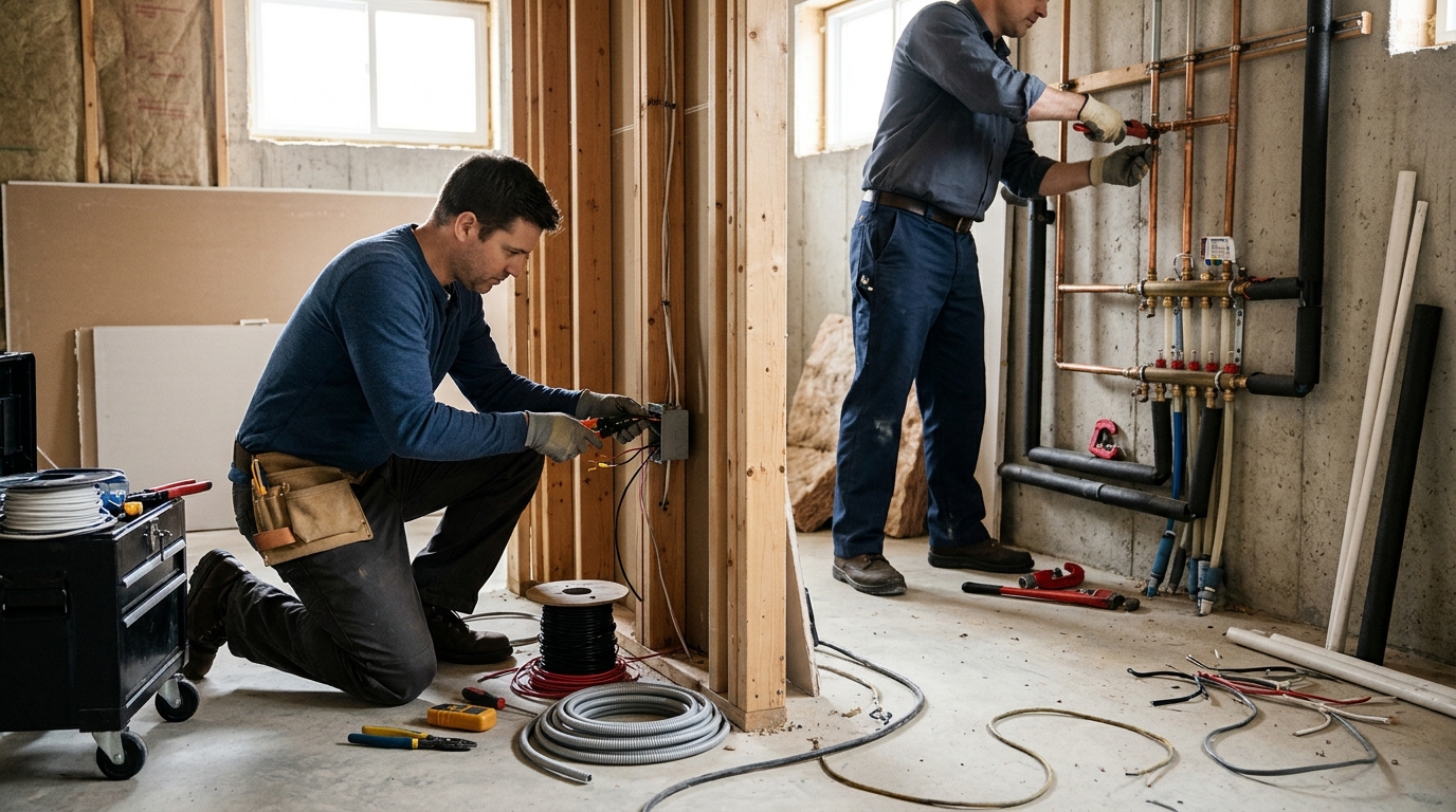 Featured image for "Choosing Between Electrician and Plumber"